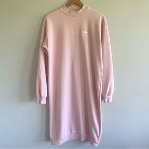 Adidas Women's Pink Sweatshirt Dress Size Medium